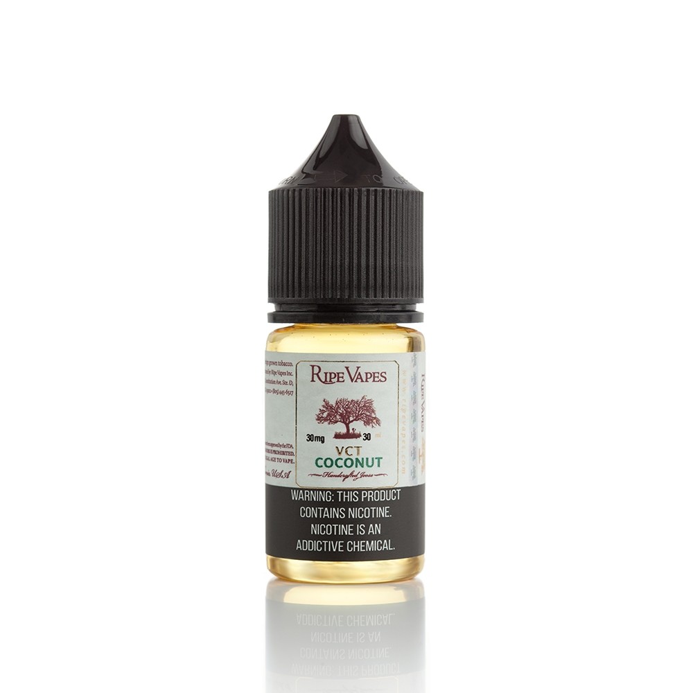 Ripe Vapes VCT Coconut Salt Likit 30ml Premium Aroma Fiyatı Hindistan cevizi, vanilya ve krema notalarıyla premium salt nikotin ve uygun fiyat sunar.