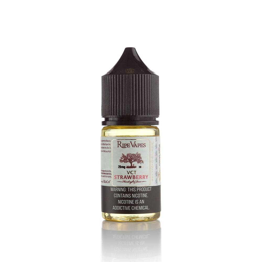 Ripe Vapes VCT Strawberry Salt Likit 30ml Çilek ve vanilyalı krema aromalı Ripe Vapes VCT Strawberry salt nikotin likiti, uygun fiyatıyla premium tatlı içim sunar.