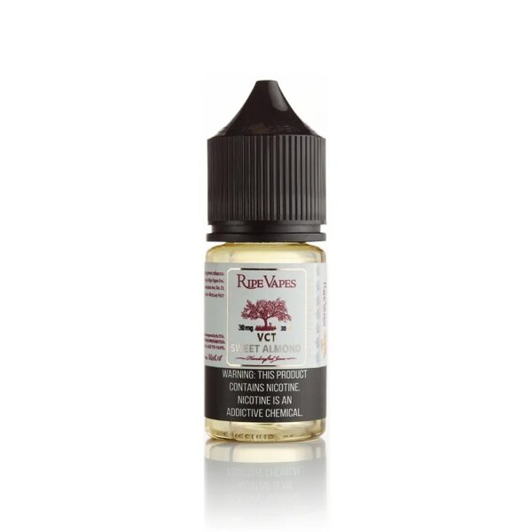 Uygun fiyatlı Ripe Vapes VCT Sweet Almond Salt Likit 30ml ile vanilya, karamel ve bademin dengeli salt nikotin keyfini yaşayın.