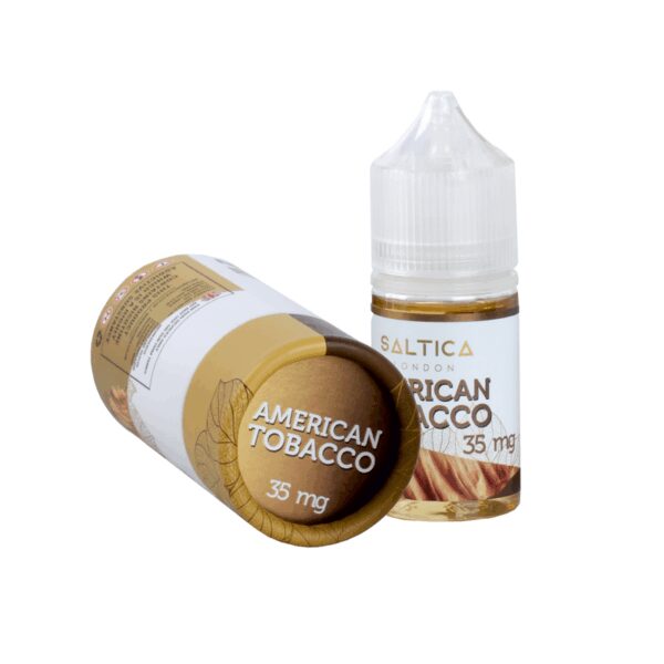 Saltica American Tobacco Salt Likit, pod cihazlar için uygun fiyatla klasik tütün tadını ve yüksek kaliteli salt nikotin aromasını sunar.