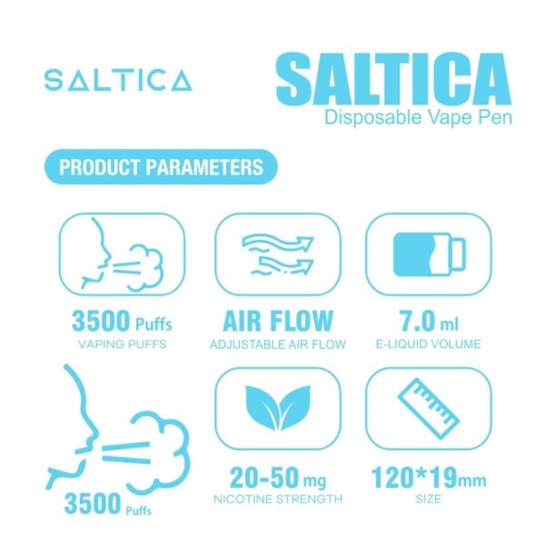 Uygun fiyatıyla uzun süreli keyif sunan Saltica Bubble Gum kullan at vape pen, sakız aromalı salt nikotin içerir.