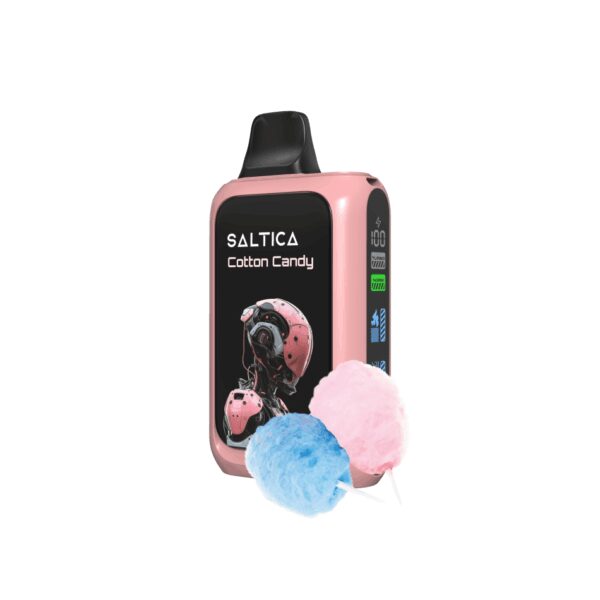 Saltica Cyber 18000 Cotton Candy kullan-at vape bar, uygun fiyatıyla yüksek kapasiteli salt nikotin sunar.