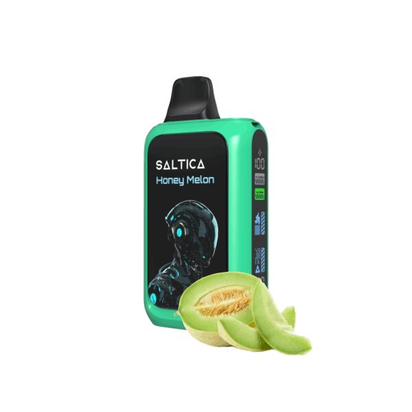 Uygun fiyatlı Saltica Cyber 18000 Honey Melon kullan at vape bar, uzun ömürlü kullanım ve lezzetli bal kavunu aromasıyla salt nikotin sunar.