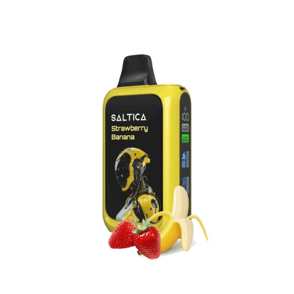 Uygun fiyatlı Saltica Cyber 18000 Strawberry Banana ile çilek muz aromalı salt nikotin keyfi yaşayın.