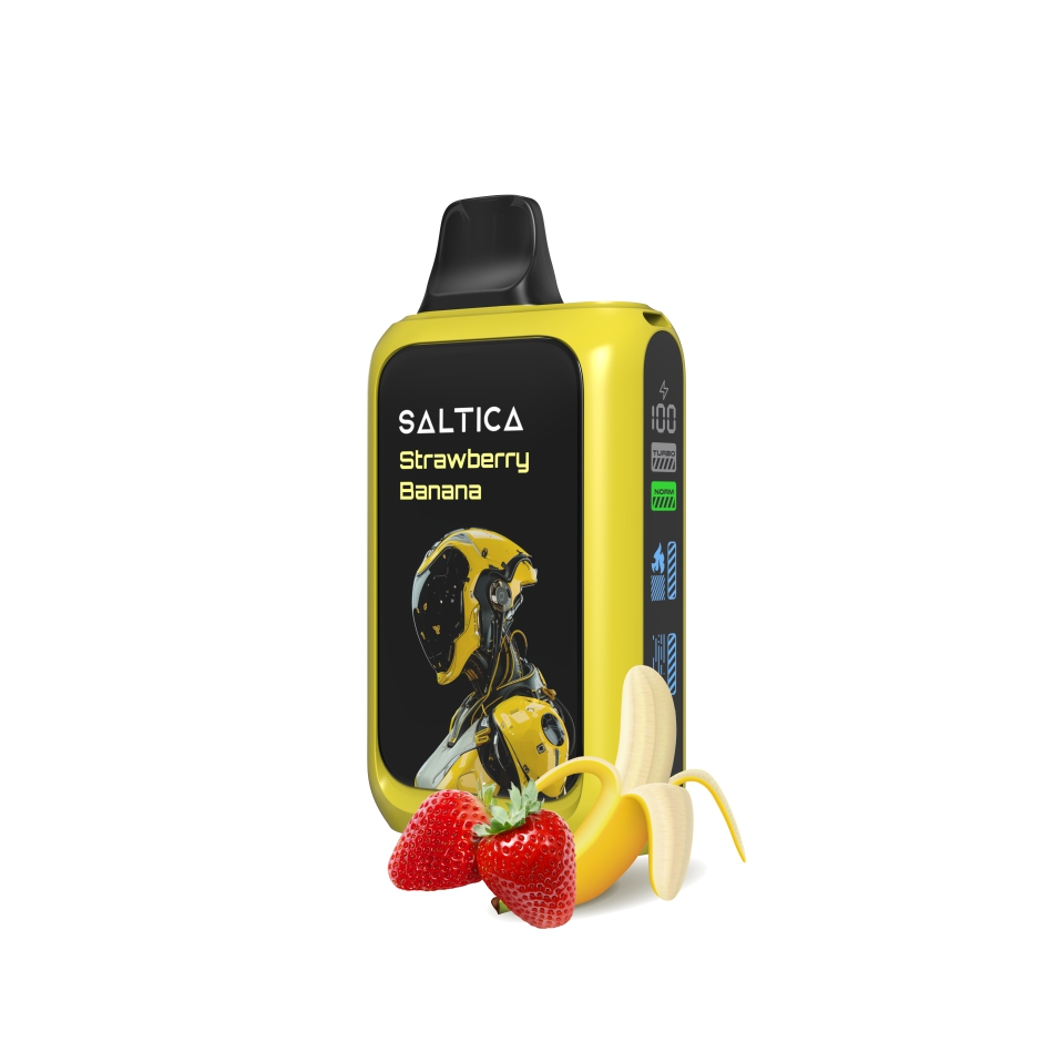 Saltica Cyber 18000 Strawberry Banana Kullan At Uygun fiyatlı Saltica Cyber 18000 Strawberry Banana ile çilek muz aromalı salt nikotin keyfi yaşayın.