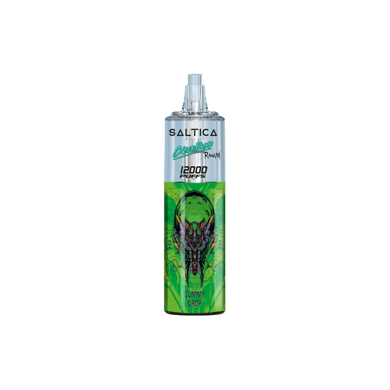Saltica Cyberpunk 12000 Gummy Drop 12000 pufluk taze sakız aromalı salt nikotin vape barı uygun fiyatıyla uzun süreli keyif sunar.