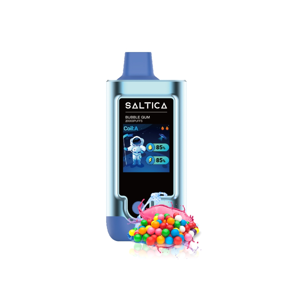 Saltica Digital 20000 Bubble Gum Canlı sakız aroması ve uzun ömürlü salt nikotin keyfi sunan bu uygun fiyatlı vape bar.
