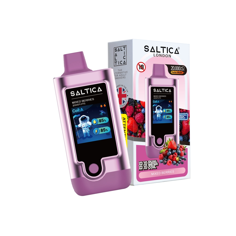 Saltica Digital 20000 Mixed Berries Kullan At Vape Uygun fiyatlı salt nikotin ile taze meyve karışımı sunan Saltica Digital 20000 kullan at vape bar.
