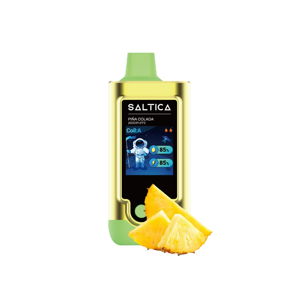 Saltica Digital 20000 Piña Colada Uygun fiyatlı Saltica Digital 20000 Piña Colada, taze ananas ve hindistan cevizi aromasıyla yüksek salt nikotin keyfi sunar.