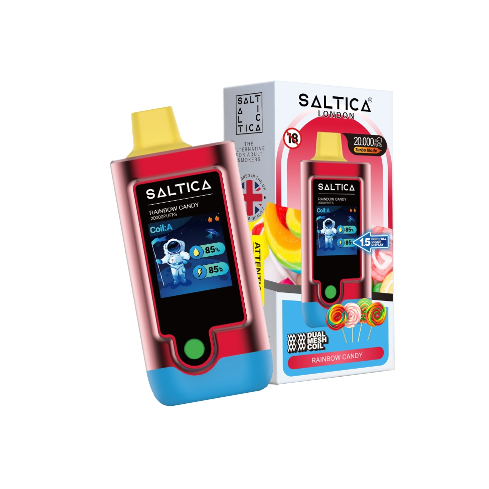 Saltica Digital 20000 Rainbow Candy 20.000 Puf Uygun fiyatlı Saltica Digital 20000 Rainbow Candy kullan-at vape bar, 20000 puf ve canlı meyve tadıyla salt nikotin keyfi sunar.