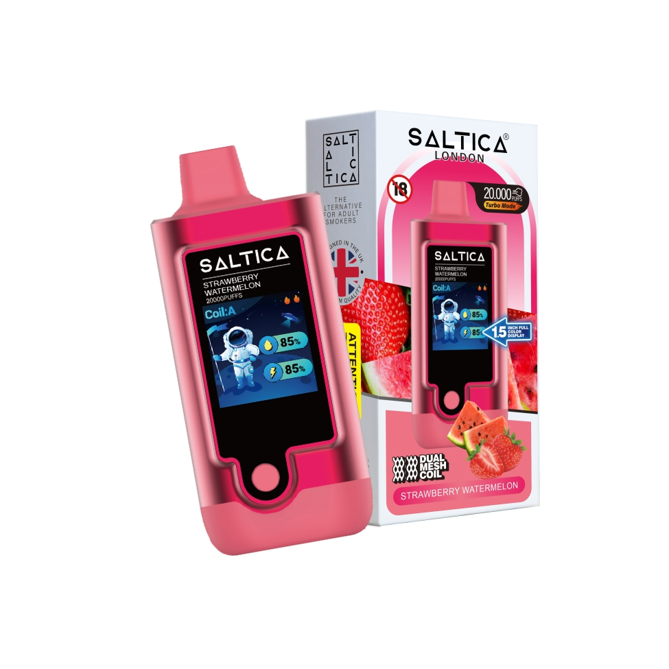 Saltica Digital 20000 Çilek Karpuz Kullan At Vape Bar Uygun fiyatıyla 20.000 pufluk çilek ve karpuz aromalı salt nikotin keyfi sunan Saltica Digital vape bar.