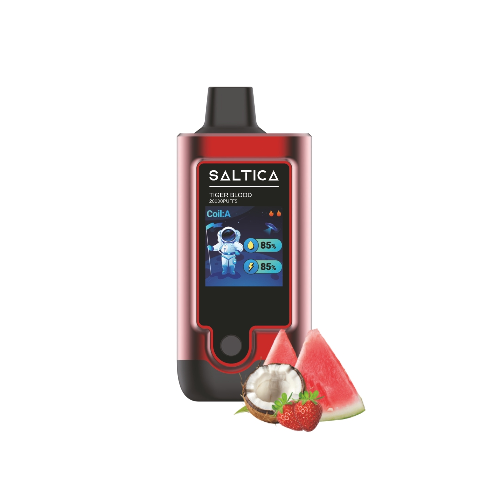 Saltica Digital 20000 Tiger Blood Uzun ömürlü ve yoğun meyve lezzeti sunan Saltica Digital 20000 Tiger Blood kullan at vape bar, pratik salt nikotin deneyimi için uygun fiyatlı bir seçenektir.