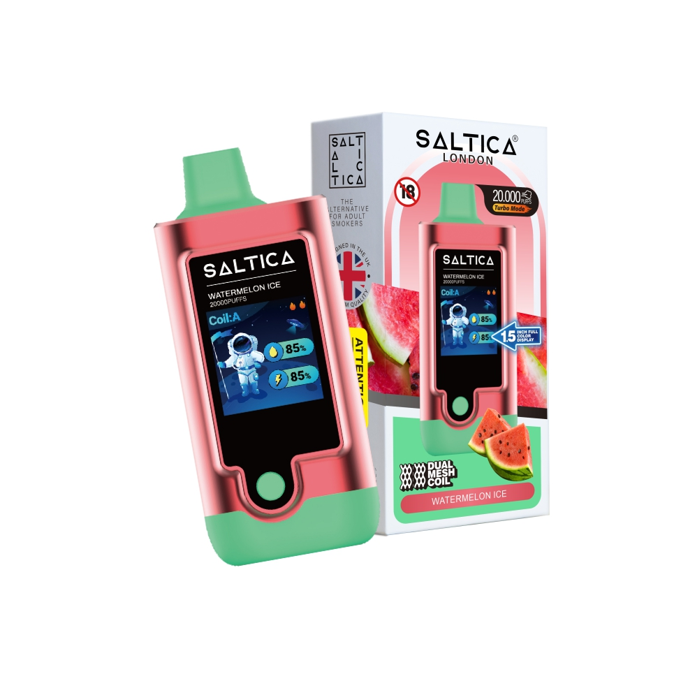 Saltica Digital 20000 Watermelon Ice Uygun fiyatlı Saltica Digital 20000 Watermelon Ice, 20000 pufluk ferah karpuz aroması ve salt nikotin ile pratik keyif sunar.