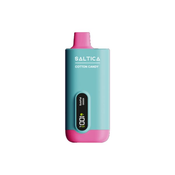 Uygun fiyatıyla 10000 puf sunan ekranlı Saltica Cotton Candy kullan-at vape bar, pratik ve uzun süreli keyif sağlar.