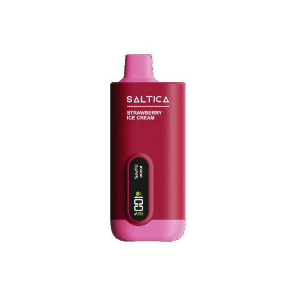 Ekranlı kullan-at tasarımıyla çilekli dondurma tadında salt nikotin sunan uygun fiyatlı bir vape bar.