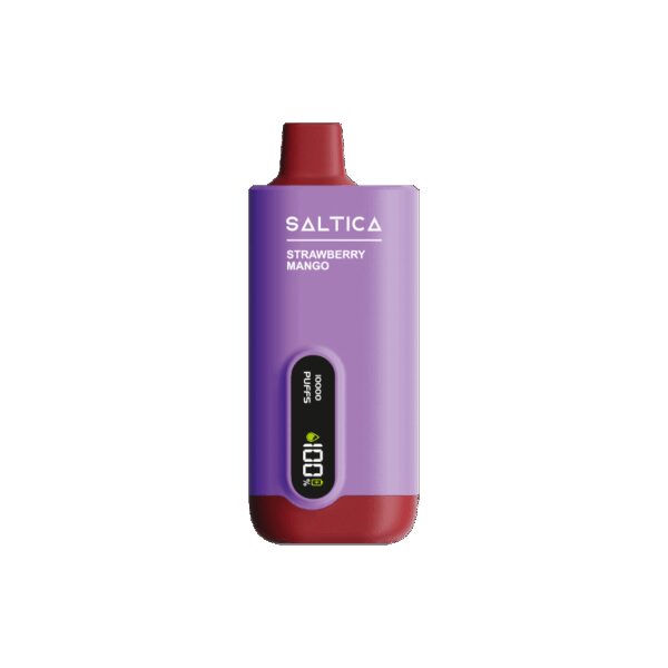 Çilek mango aromalı ekranlı Saltica vape bar, uygun fiyata 10000 puff keyif sunuyor.