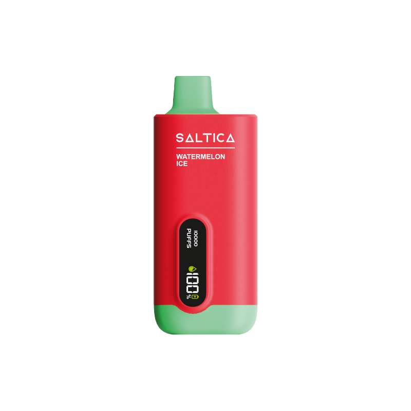 Saltica Ekranlı 10000 Watermelon Ice Uygun fiyatlı Saltica Watermelon Ice 10000 puf ekranlı vape, ferah karpuz aroması ve yüksek salt nikotin sunar.