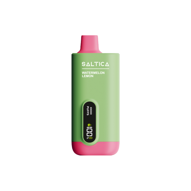 Saltica Ekranlı 10000 Watermelon Lemon Fiyatı Ferah karpuz ve limon aromalı bu kullan at vape bar, uygun fiyatıyla yüksek puf kapasiteli salt nikotin deneyimi sunar.