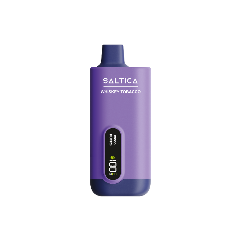 Saltica Ekranlı 10000 Puf Viski Tütün Uygun fiyatlı Saltica Ekranlı 10000 Whiskey Tobacco, zengin viski tütün aroması ve salt nikotin ile uzun ömürlü puf keyfi sunar.