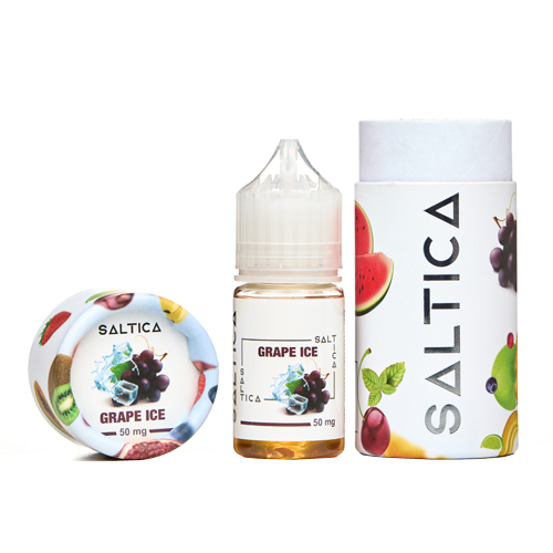 Saltica Grape Ice Salt Likit Uygun fiyatıyla tatlı üzüm ve buz serinliğini birleştiren yoğun salt nikotin sıvısı.
