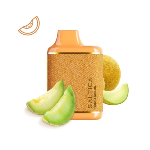 Bal kavunu aromalı Saltica Leather 7000, 7000 puflama ve uygun fiyatlı salt nikotin sunar.