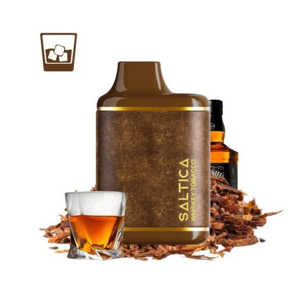 Viski ve tütün aromalı Saltica Leather 7000, uygun fiyatlı salt nikotin ile 7000 puff keyif sunar.