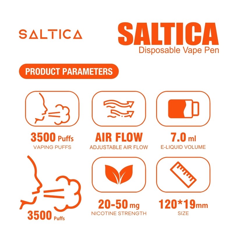 Saltica Mango Ice Kullan At Vape Uygun fiyatlı salt nikotin içeren Saltica Mango Ice kullan-at vape ile taze mango ve ferahlatıcı buz keyfini yaşayın.