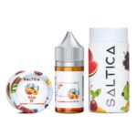 Uygun fiyatlı Saltica Peach Ice likiti, şeftali aroması ve buz etkisiyle yüksek salt nikotin doyumu sunar.