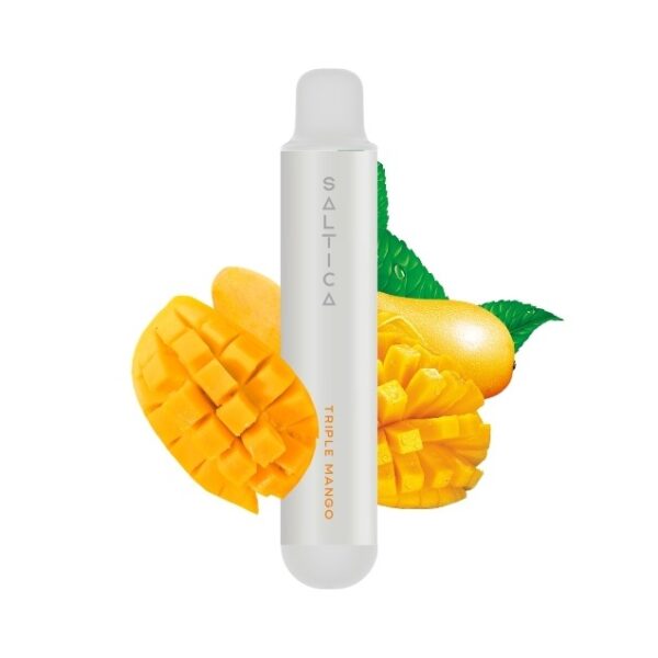 20 mg salt nikotinli Saltica Pearl Triple Mango 600 kullan-at vape, yoğun mango lezzeti ve uygun fiyatıyla pratik bir seçenek.