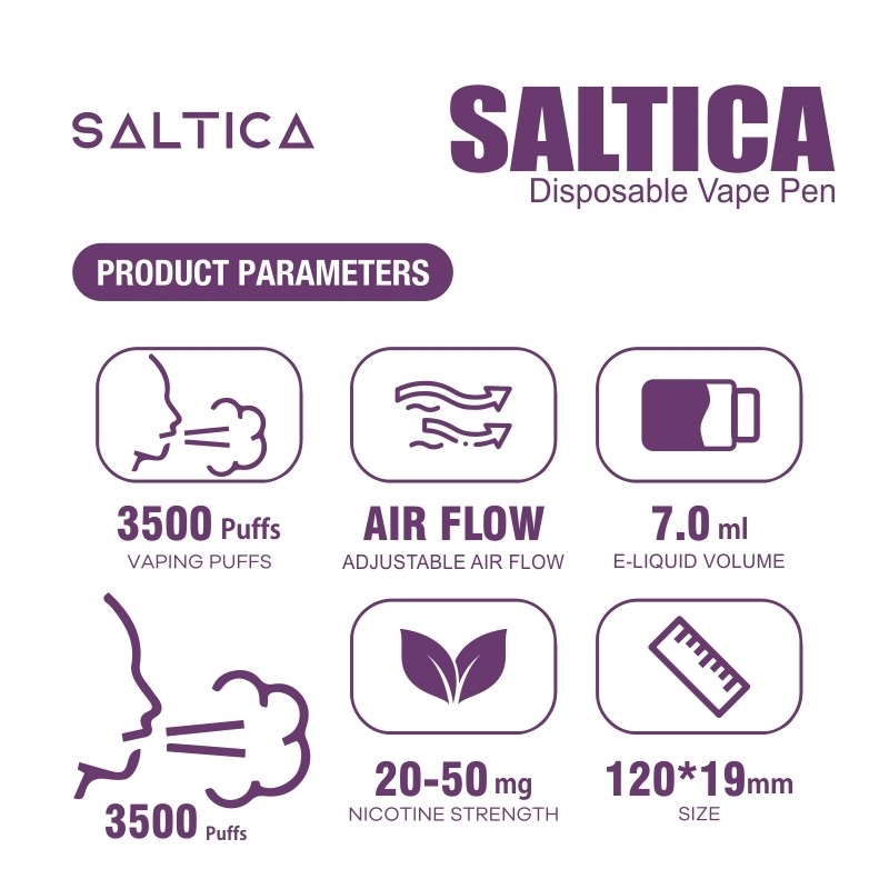Saltica Rose Grape Kullan At Vape Taze üzüm aromalı Saltica Rose Grape kullan at vape pen, salt nikotin ve uzun ömürlü pil ile uygun fiyata hazır.