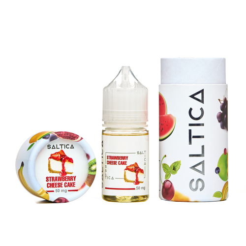 Uygun fiyatlı salt nikotin likiti Saltica Strawberry Cheese Cake ile yumuşak ve doyurucu çilekli cheesecake tadını keşfedin.
