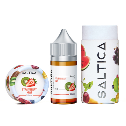 Uygun fiyatıyla taze çilek ve kivi aromalı yoğun buhar keyfi sunan salt nikotin likit.