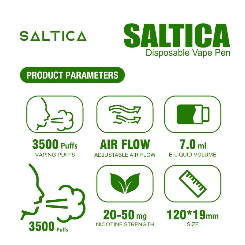 Saltica Watermelon Ice Kullan At Vape Uygun fiyatlı Saltica Watermelon Ice kullan at vape pen, ferah karpuz ve mentol aromasıyla hazır salt nikotin keyfi sunar.