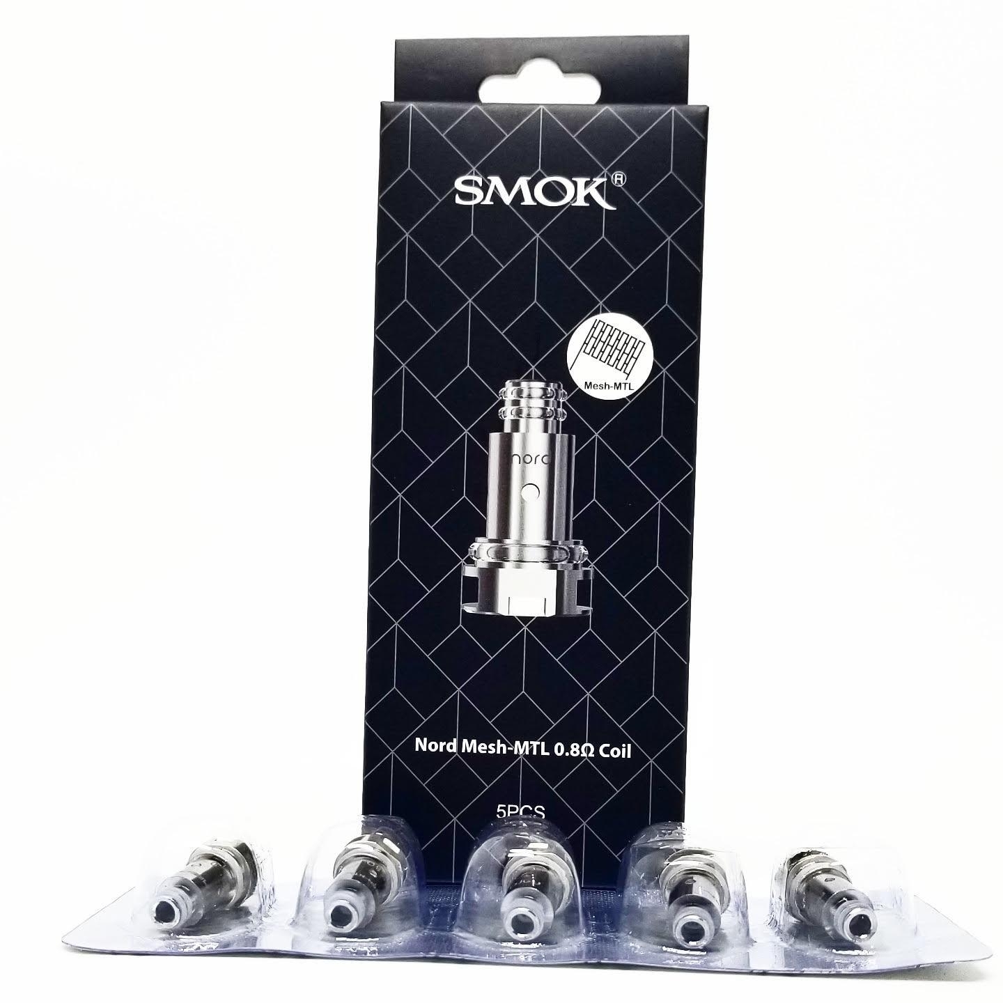 Smok Nord 2 Coil 0.8Ohm Dc Mtl 5'li Paket Smok Nord 2 için 0.8 Ohm DC MTL 5'li coil seti, yoğun buhar ve lezzetle salt nikotin uyumlu uygun fiyatlı yedek parça.