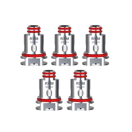 Smok RPM40 için uygun fiyatlı 0.4 ohm mesh coil 5'li paket, salt nikotin ile uzun ömürlü performans sunar.
