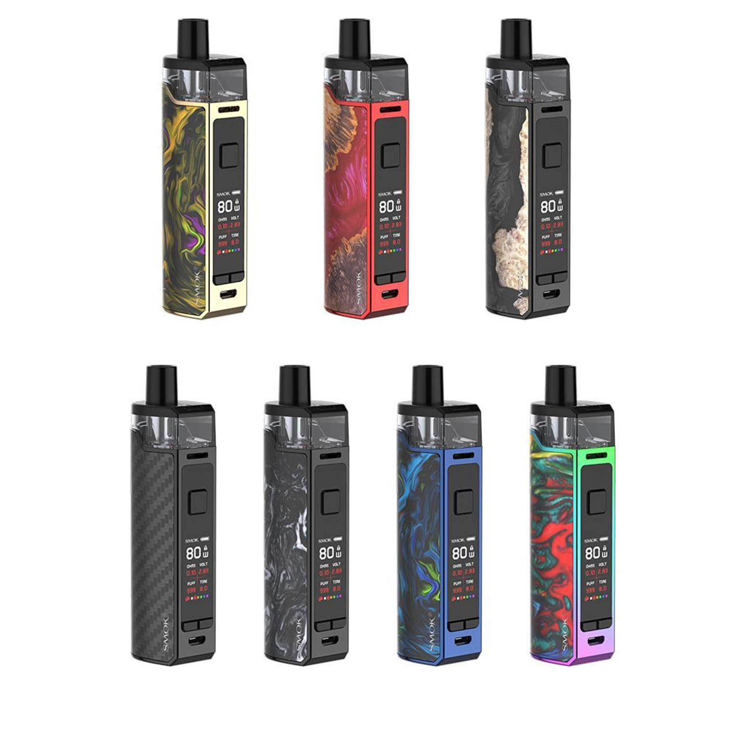 Smok RPM80 Pod Mod 80W 80W gücüyle salt nikotin için optimize edilmiş taşınabilir Smok RPM80 Pod Mod, uygun fiyatıyla uzun süreli kullanım sunar.
