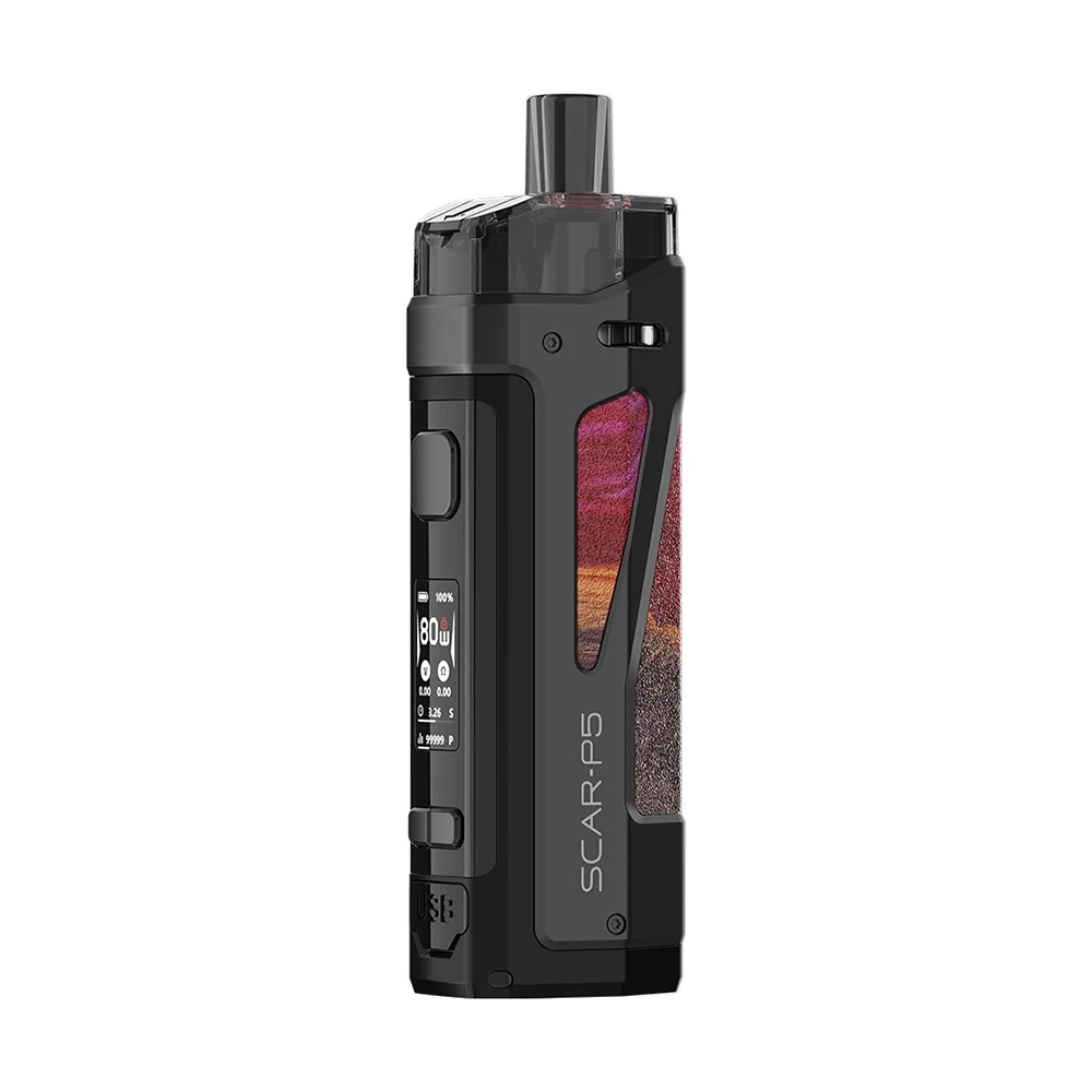 Smok Scar P5 Pod Mod Smok Scar P5 Pod Mod, yüksek kapasiteli bataryası ve uygun fiyatıyla gün boyu zengin salt nikotin buharı sunar.