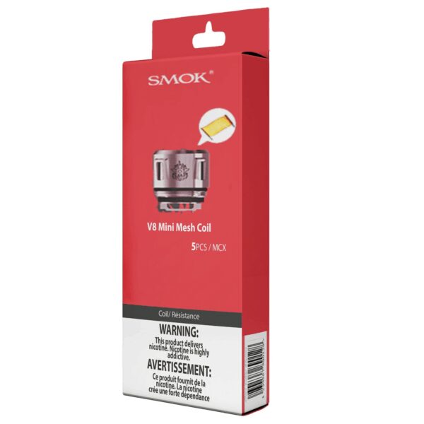 Smok V8 Mini Coil ile yüksek buhar ve yoğun lezzet, salt nikotin uyumu ve uygun fiyatlı yedek atomizer başlığı.