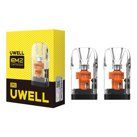 Uygun fiyatlı Uwell EM2 kartuş, pod sisteminizde üstün buhar ve uzun ömürlü salt nikotin deneyimi sunar.