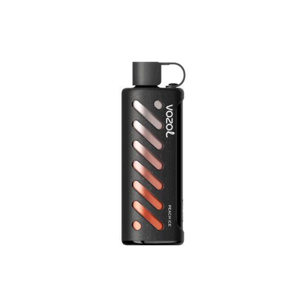 25.000 pufluk Vozol Gear Shisha Peach Ice, yüksek salt nikotin ve uygun fiyatıyla ferahlatıcı şeftali buz keyfi sunar.