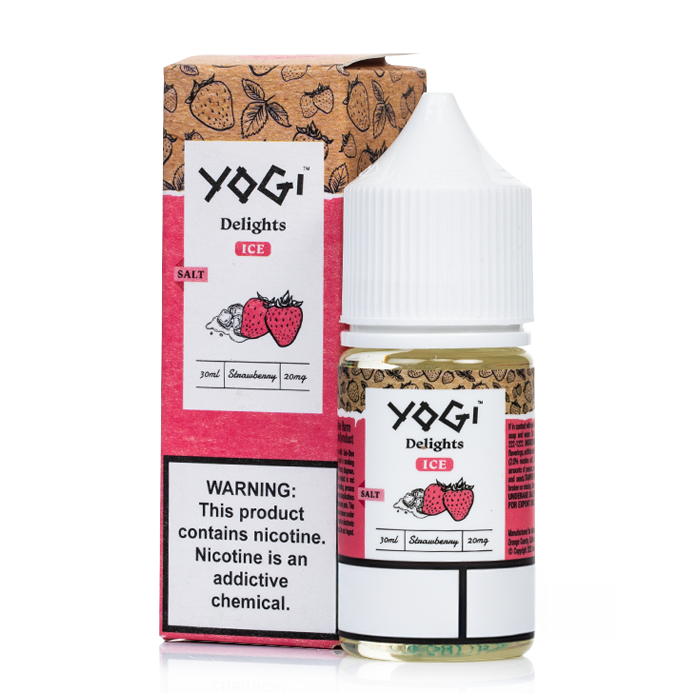 Yogi Delight Strawberry Ice Uygun fiyatlı salt nikotin likit Yogi Delight Strawberry Ice, ferah çilek tadını yoğun buz etkisiyle sunar.