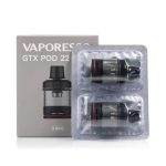 Uygun fiyatlı Vaporesso GTX Pod 22 yedek kartuş seti, salt nikotin ile zengin buhar ve lezzet sunar.