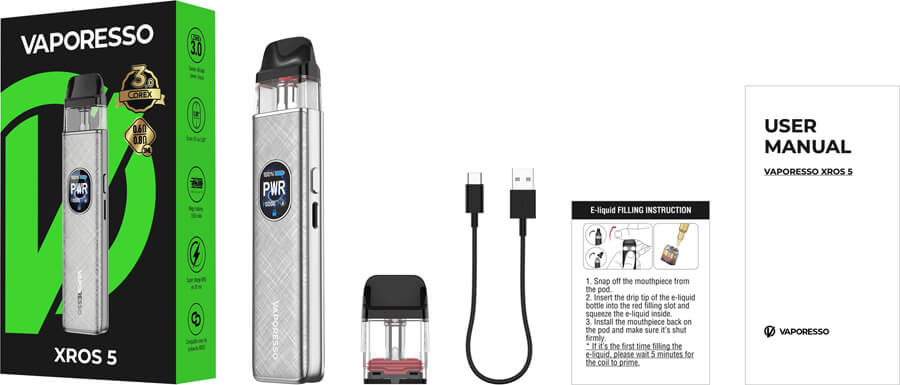 Vaporesso XROS 5 Kutu İçeriği Detayı