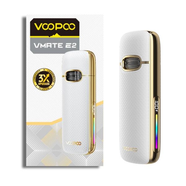 Uygun fiyatıyla kompakt Voopoo Vmate E2 Pod Mod, 0.7 ve 0.4 ohm seçenekleriyle salt nikotin performansı sunar.