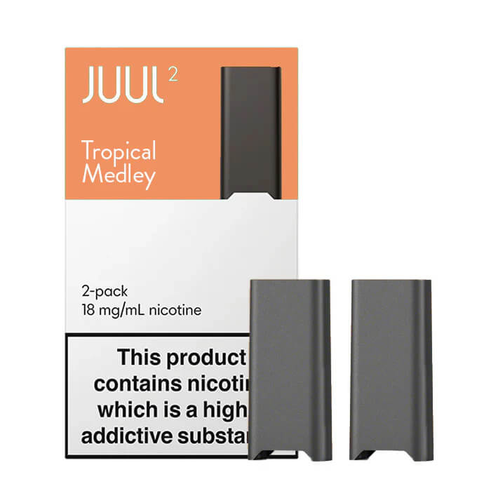 Uygun fiyatlı JUUL2 Tropical Medley kartuş, egzotik meyve karışımı ve salt nikotin ile ferahlatıcı bir içim sunar.