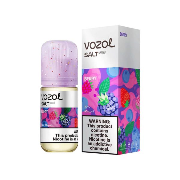 Orman meyveleri ve şeftali aromalı Vozol Berry Salt Likit 30ML, 30MG ve 50MG salt nikotin seçenekleriyle uygun fiyatlı pod likiti.