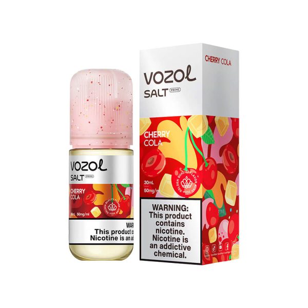 Vozol Cherry Cola Salt Likit 30ML, uygun fiyatıyla kola ve kiraz aromasını 30MG veya 50MG salt nikotin seçeneğiyle pod cihazlarda sunar.
