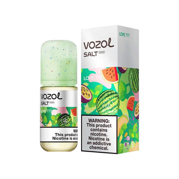 Uygun fiyatlı 30ML Vozol Love 777 salt nikotin likiti, tropikal meyve karışımıyla tatlı ve ferahlatıcı bir lezzet sunar.