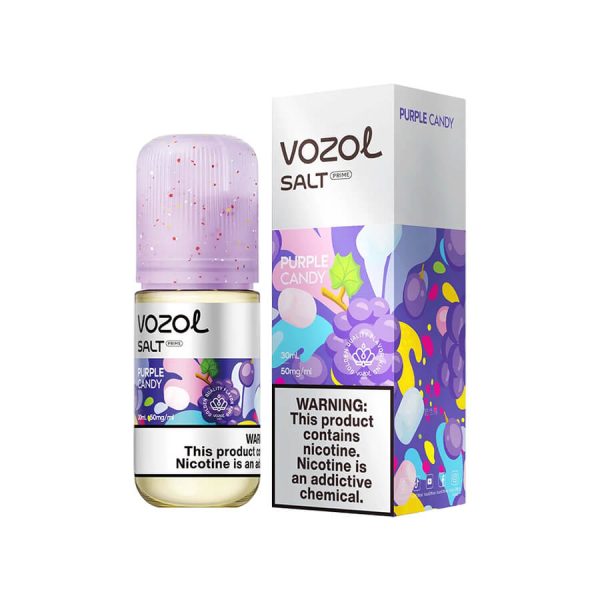 Uygun fiyatlı Vozol Purple Candy Salt Likit, tatlı şekerleme ve meyve notalarıyla 30MG veya 50MG salt nikotin seçeneği sunar.