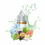 Uygun fiyatlı 35mg ve 50mg salt nikotin seçenekleriyle kivi, guava ve çarkıfelek meyvesi tatlarını vanilya kremasıyla birleştiren likit.
